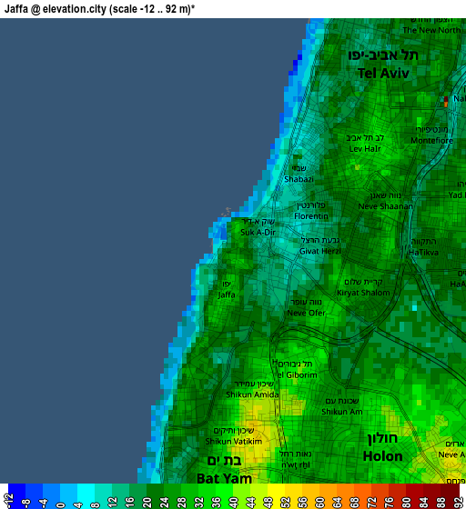 Jaffa elevation map