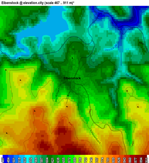 Eibenstock elevation map