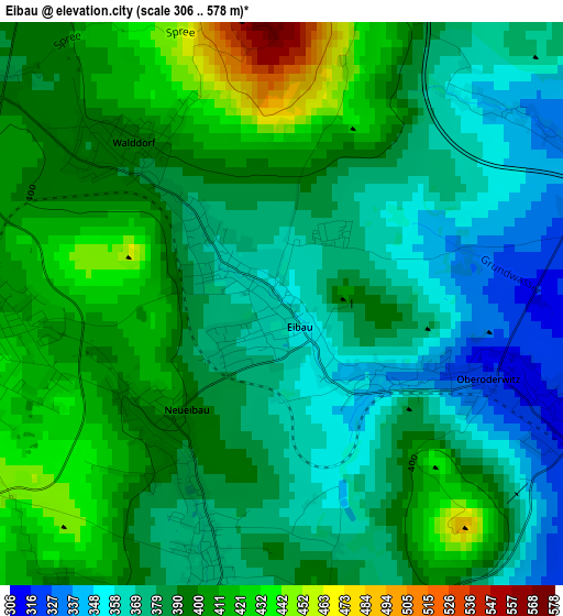 Eibau elevation map