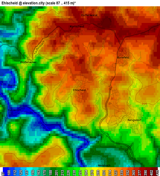 Ehlscheid elevation map