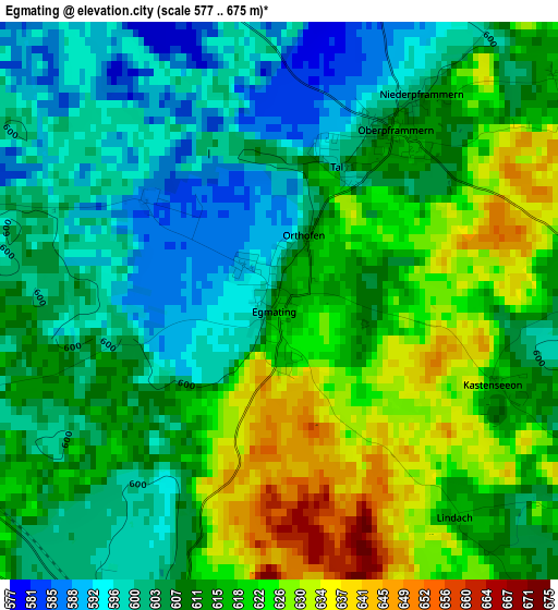 Egmating elevation map