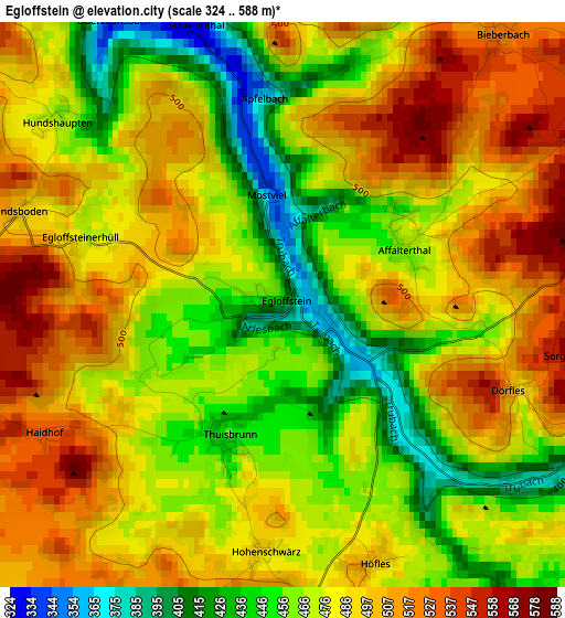 Egloffstein elevation map