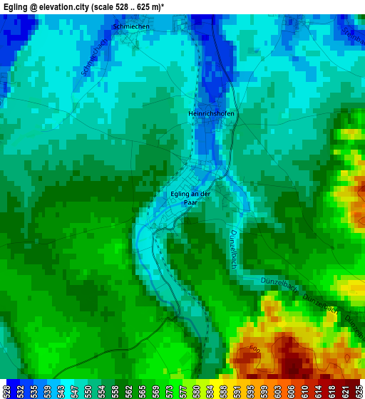 Egling elevation map