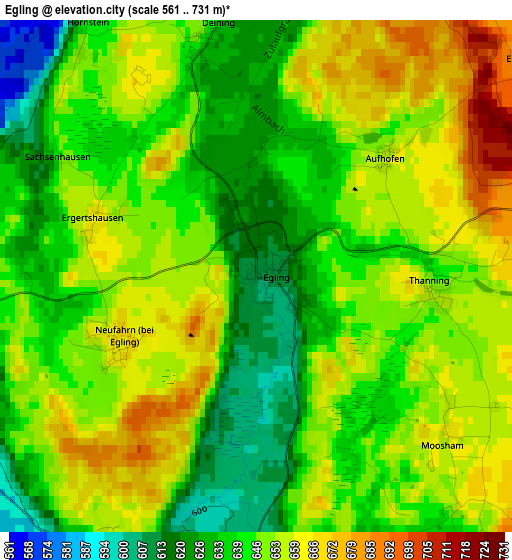 Egling elevation map