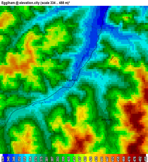 Egglham elevation map