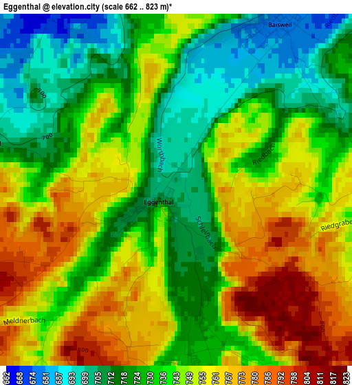 Eggenthal elevation map