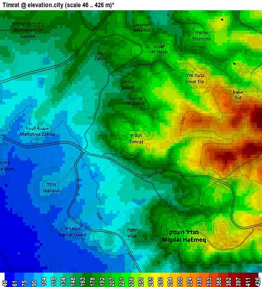 Timrat elevation map