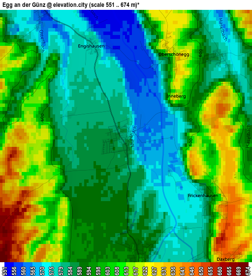 Egg an der Günz elevation map