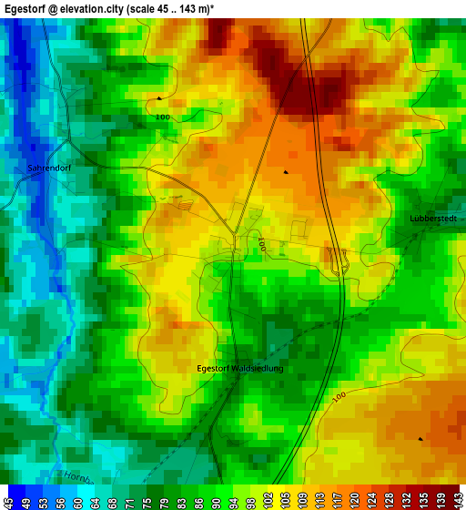 Egestorf elevation map