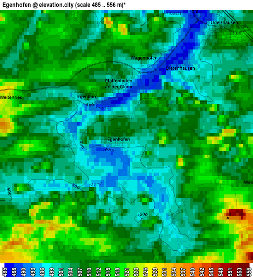 Egenhofen elevation map