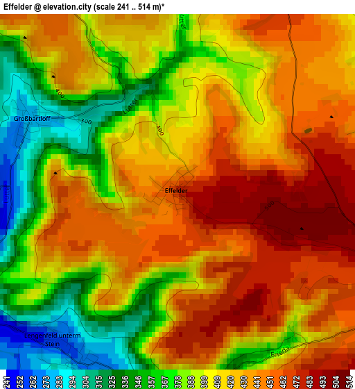 Effelder elevation map