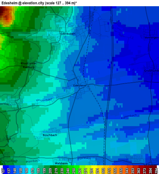 Edesheim elevation map