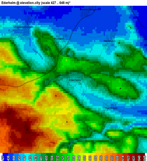 Ederheim elevation map