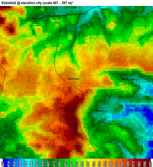 Edelsfeld elevation map