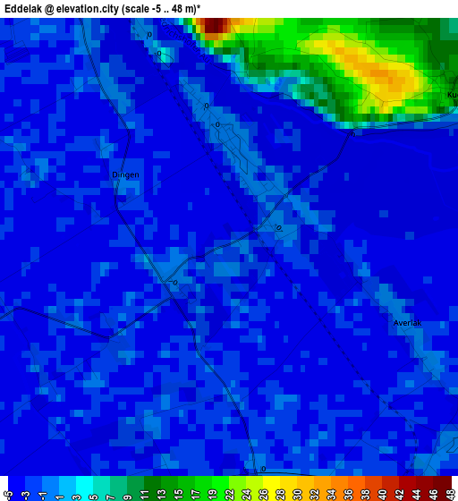 Eddelak elevation map