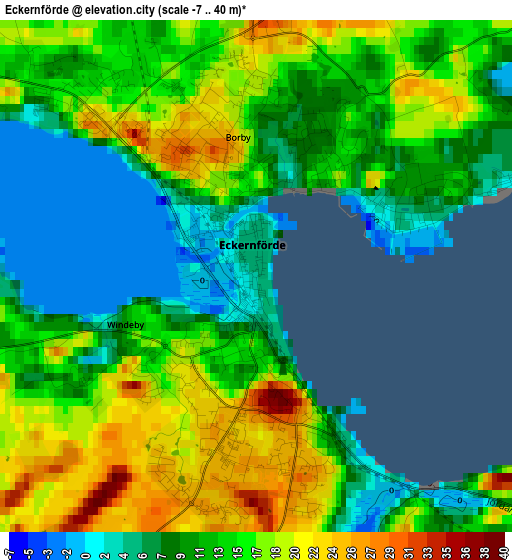 Eckernförde elevation map