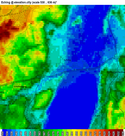 Eching elevation map