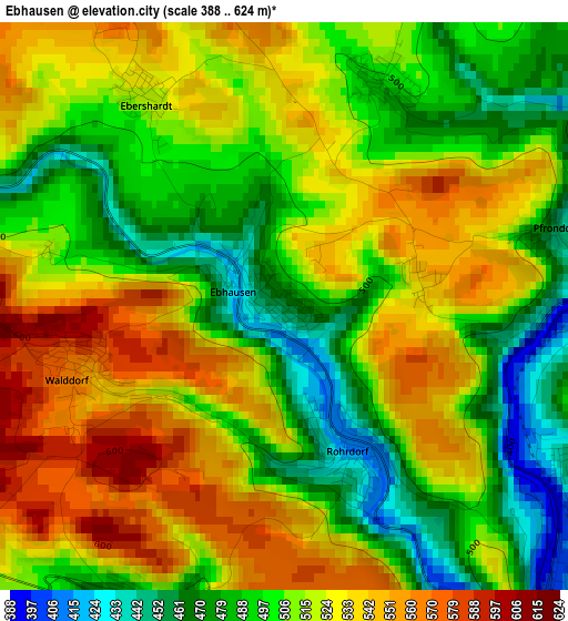 Ebhausen elevation map