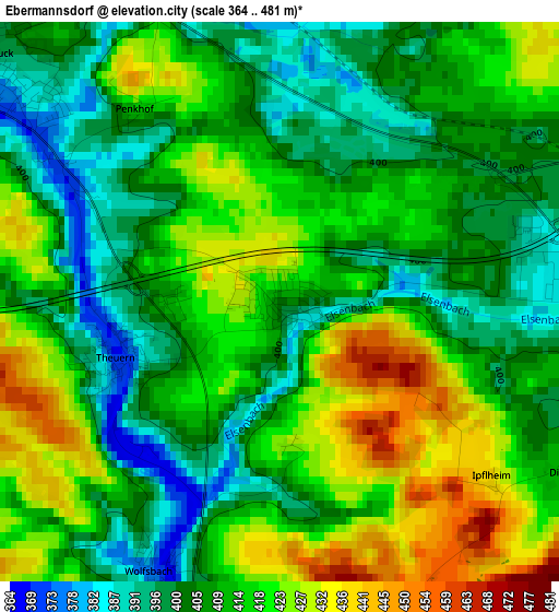 Ebermannsdorf elevation map