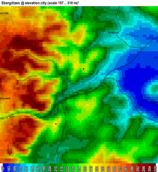 Ebergötzen elevation map