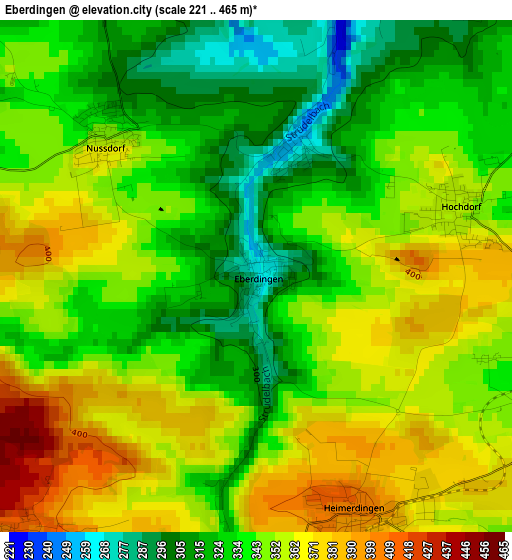 Eberdingen elevation map