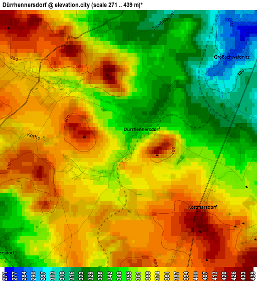 Dürrhennersdorf elevation map