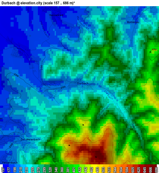 Durbach elevation map