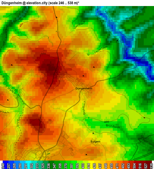 Düngenheim elevation map