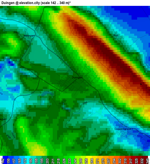 Duingen elevation map