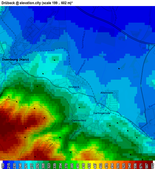 Drübeck elevation map