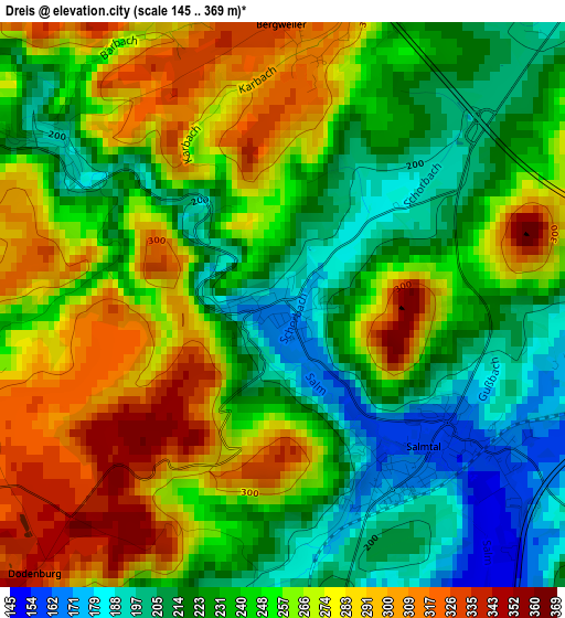 Dreis elevation map