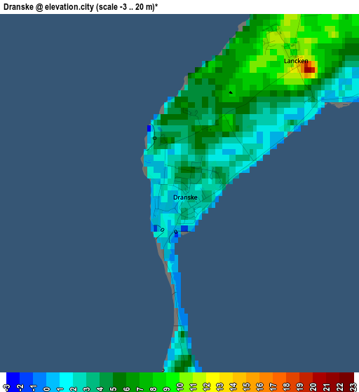 Dranske elevation map