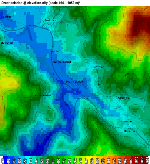 Drachselsried elevation map