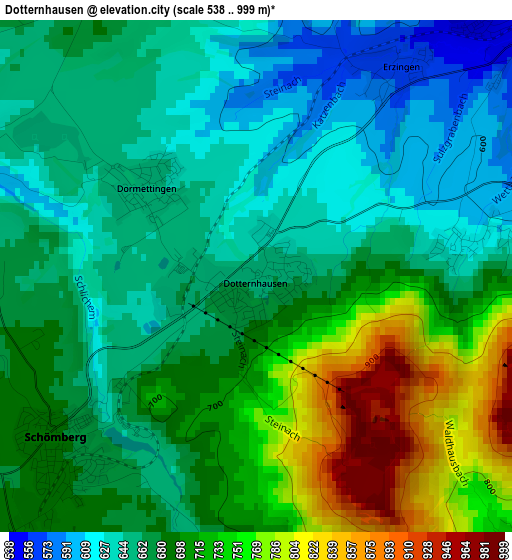 Dotternhausen elevation map