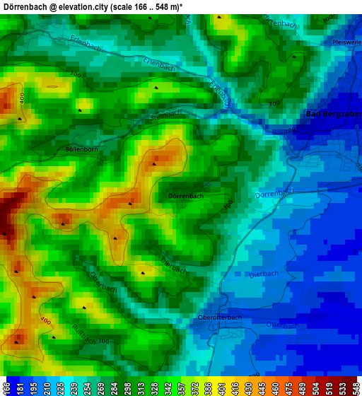 Dörrenbach elevation map