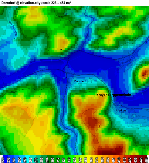 Dorndorf elevation map