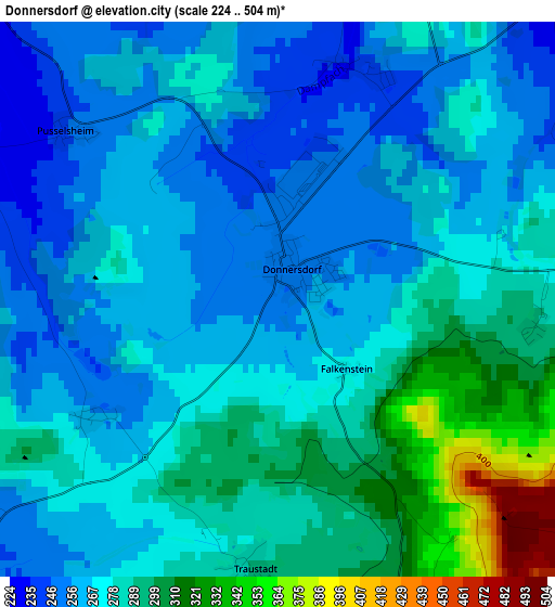 Donnersdorf elevation map