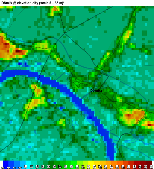 Dömitz elevation map