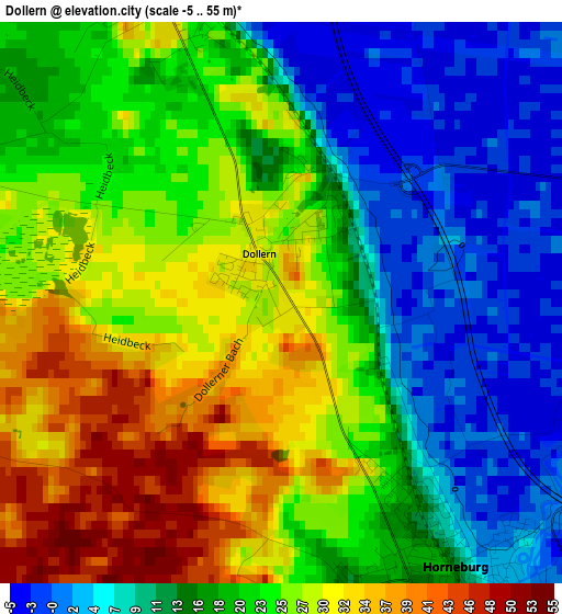 Dollern elevation map