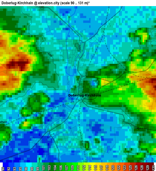 Doberlug-Kirchhain elevation map