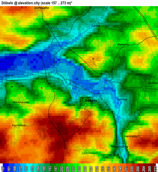 Döbeln elevation map