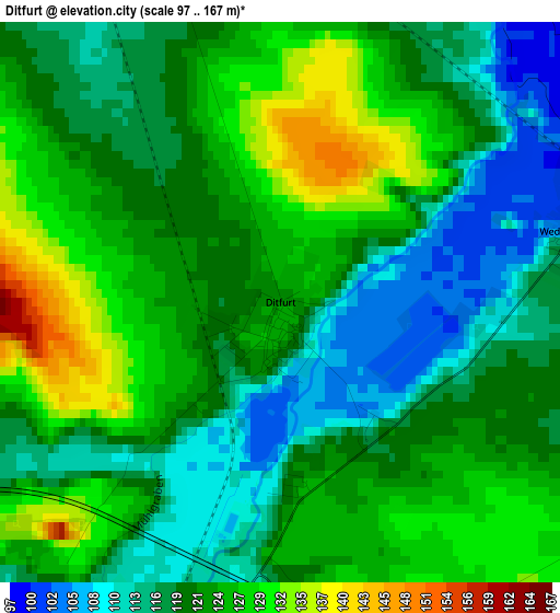 Ditfurt elevation map