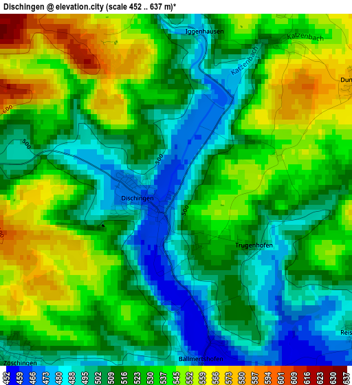 Dischingen elevation map