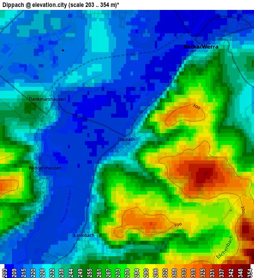 Dippach elevation map