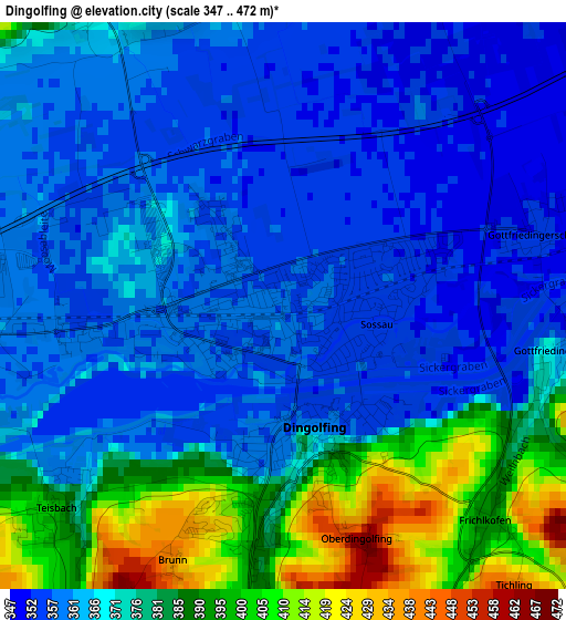 Dingolfing elevation map