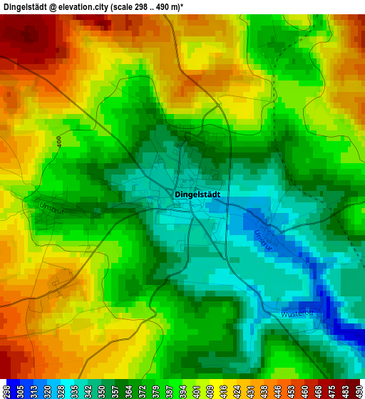 Dingelstädt elevation map