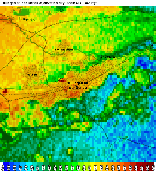 Dillingen an der Donau elevation map