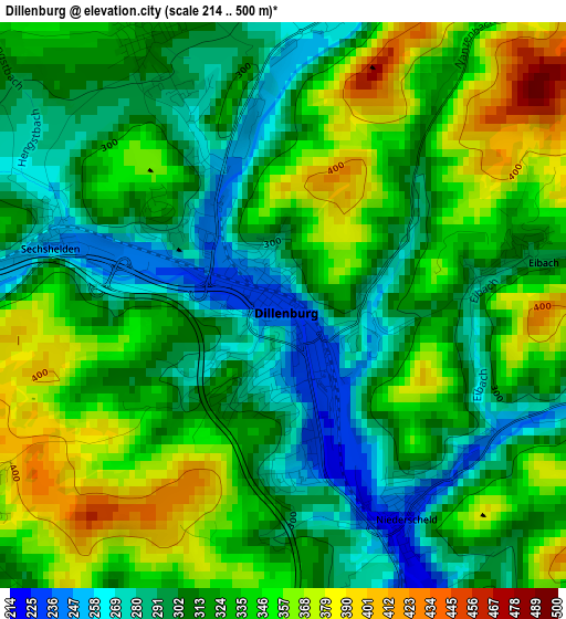 Dillenburg elevation map