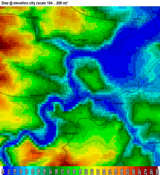 Diez elevation map