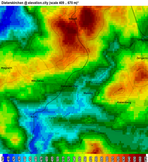 Dieterskirchen elevation map